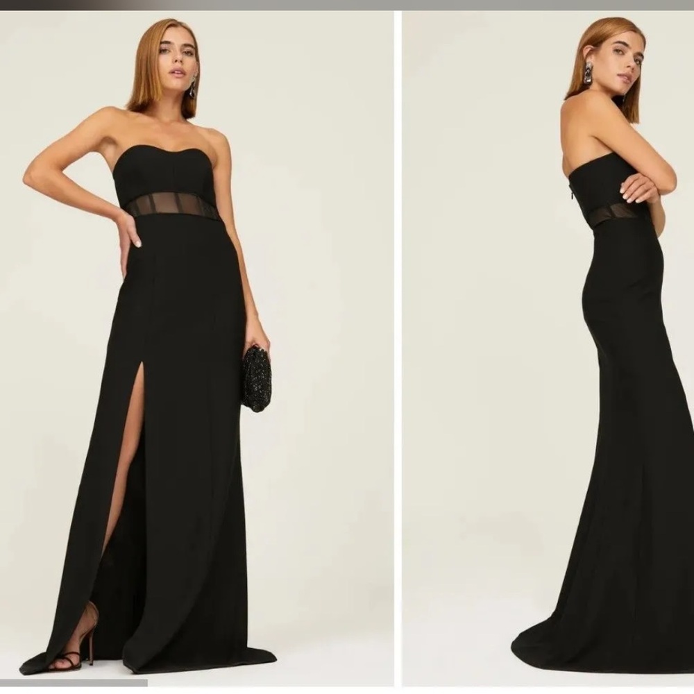 Cinq a Sept Mesh Corset Style Gown